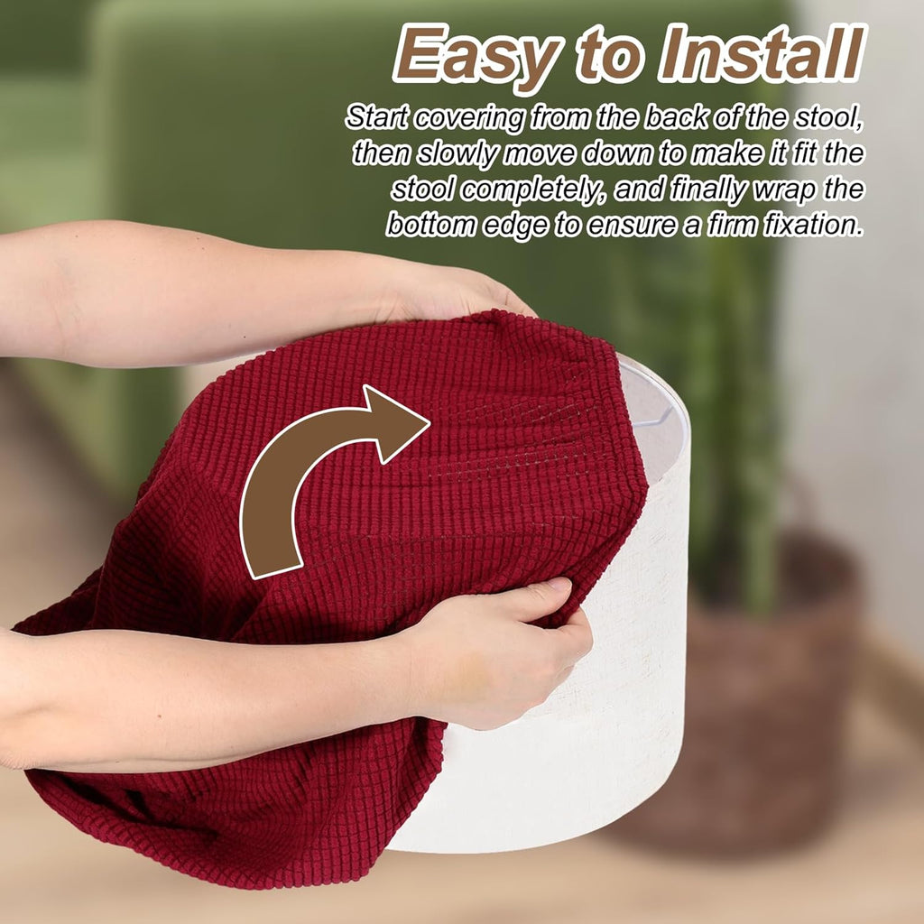 Stretch Footstool Slipcover Furniture Protector Cover