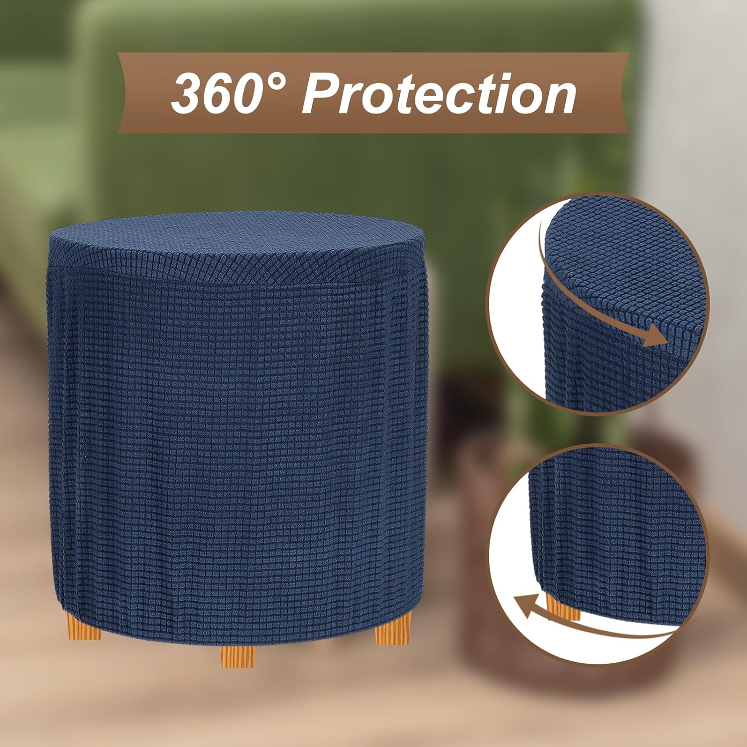 Stretch Footstool Slipcover Furniture Protector Cover