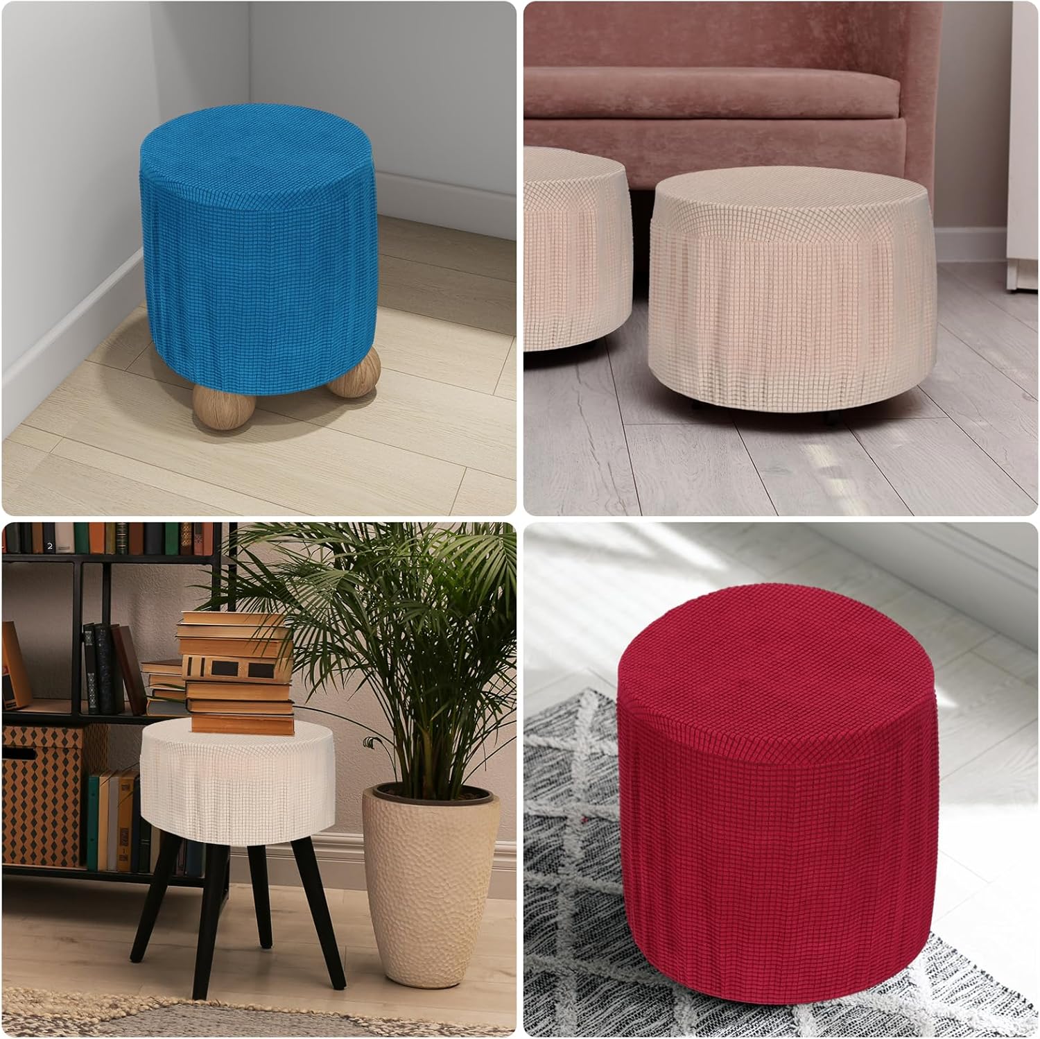 Stretch Footstool Slipcover Furniture Protector Cover